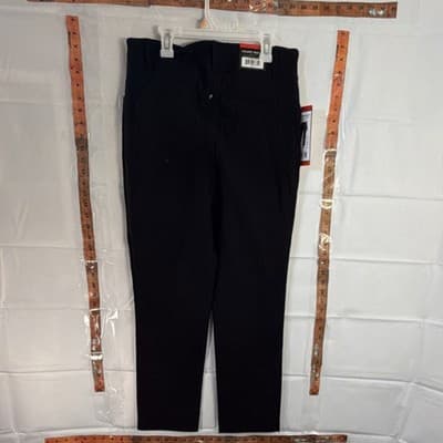 Hilary Radley Women's Black Slim Straight Dress Pants Tummy Control 27" Inseam - Thumbnail 5
