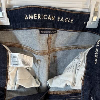 American Eagle High Rise Jegging Distressed Blue Stretch Women's Jeans - Thumbnail 2
