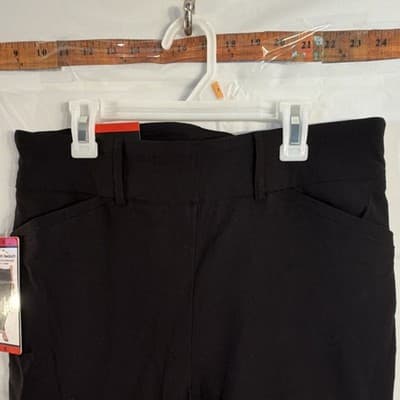 Hilary Radley Women's Black Slim Straight Dress Pants Tummy Control 27" Inseam - Thumbnail 3