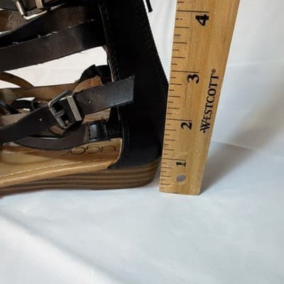 Sugar Black Gladiator Strappy Flat Sandals Women's Buckle Casual Summer - Thumbnail 3