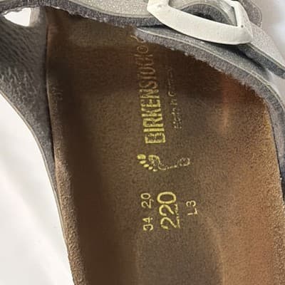 Birkenstock Arizona Unisex Kids Silver Glitter Sandals US 3 EU 34 Buckle - Thumbnail 4
