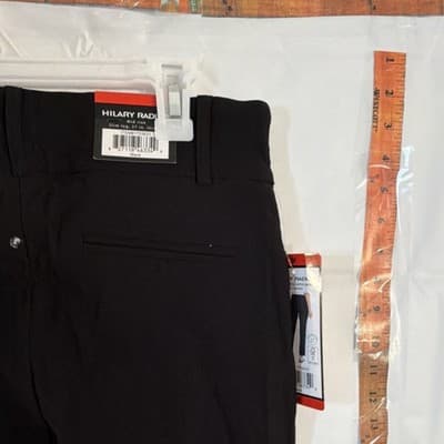 Hilary Radley Women's Black Slim Straight Dress Pants Tummy Control 27" Inseam - Thumbnail 4