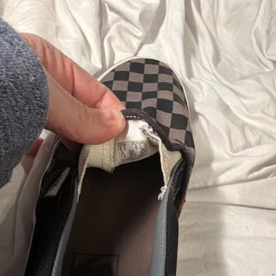 Vans Classic Slip-On Checkerboard Men's Casual Shoe Black Gray US 7.5 - Thumbnail 6