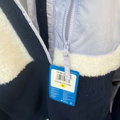 Columbia Women's Lodge Sherpa Pullover, Navy Blue and White, 2 avail in Size SM - Thumbnail 3