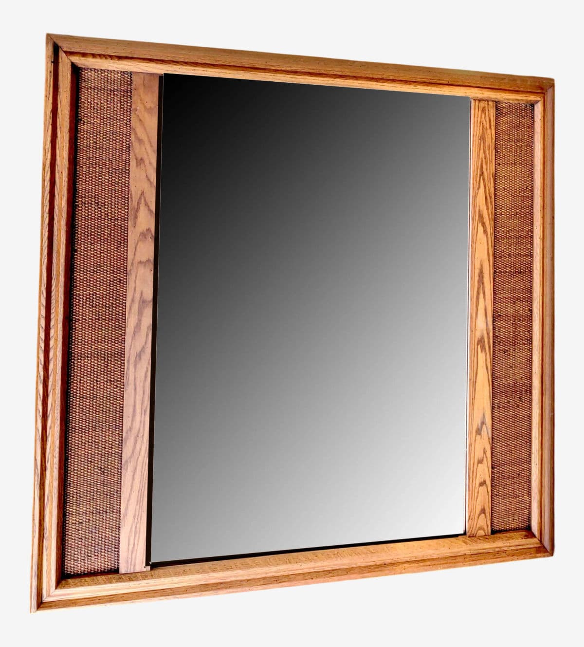 Monumental Mid-Century Modern Russel White for Conant Ball Solid Maple Framed Wall Mirror - Image 1