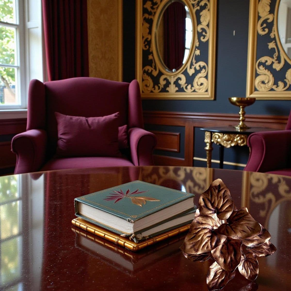 1970s Leaves on the Vine, Walter Hatches Co Gilded Toleware Centerpiece - Made in Italy - Thumbnail 5