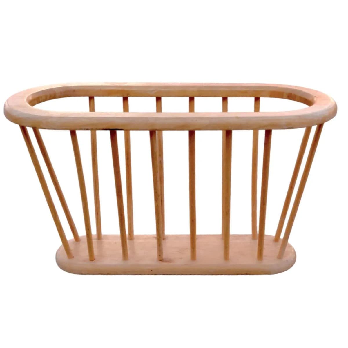 1970s MCM Bleached Pine Wood Urmanoff Style Spindle Magazine Rack - Thumbnail 6