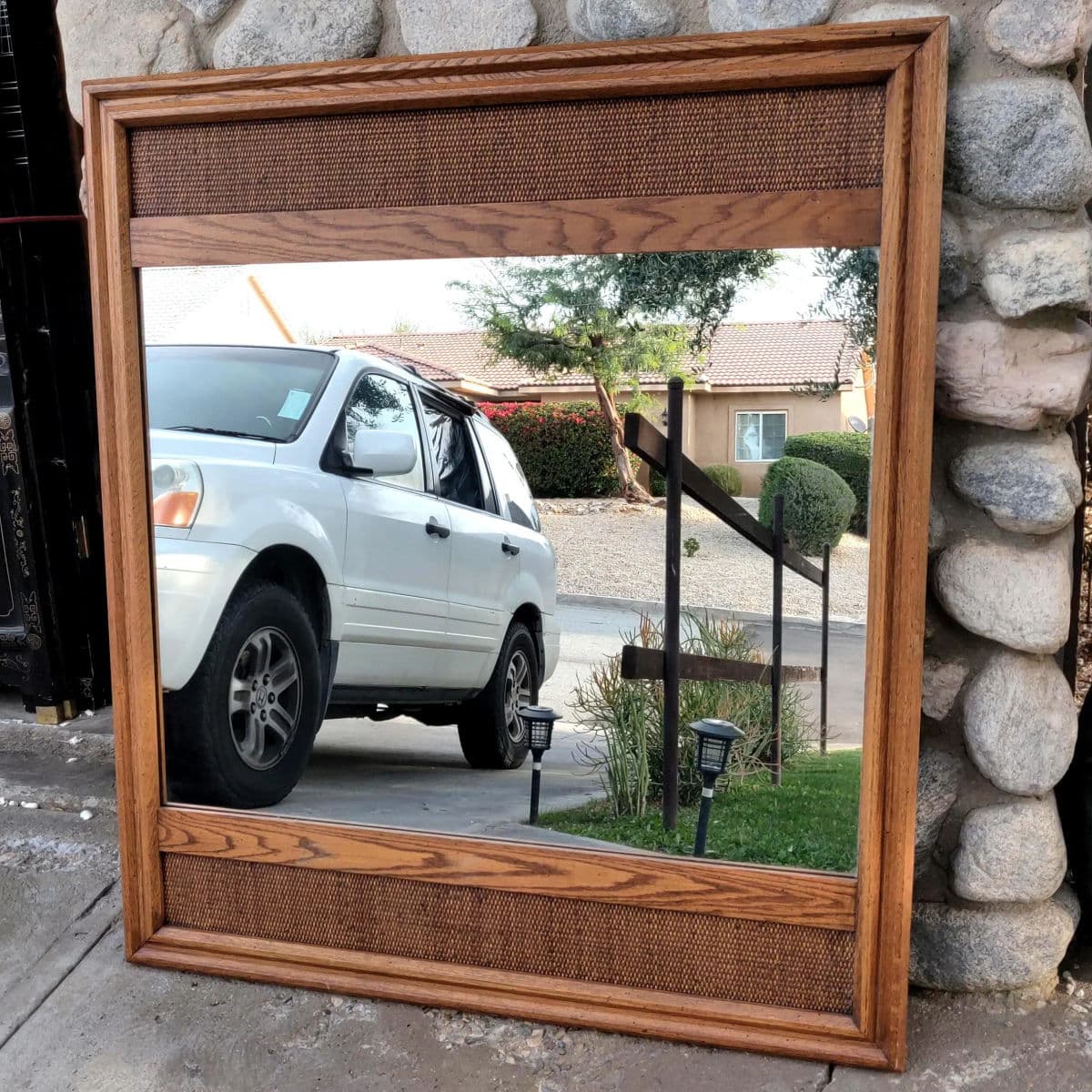 Monumental Mid-Century Modern Russel White for Conant Ball Solid Maple Framed Wall Mirror - Thumbnail 9