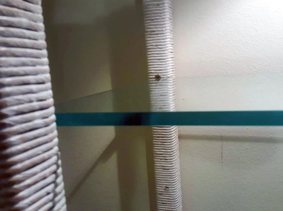 1970's Henry Link White Wicker Woven Wrapped 5-Tier Pin-Lit Étagère - Thumbnail 9