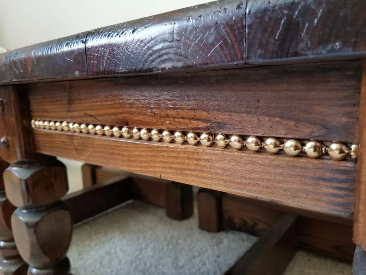 20th C English Dark Walnut Rustic Bobbin Turned Side Table - Thumbnail 9