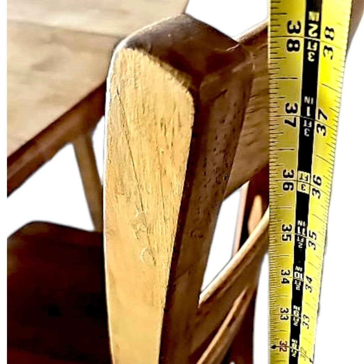 Vintage Amish Style Expandable Rustic Farmhouse Kitchen Table and 4 Ladderback Chairs - Thumbnail 4