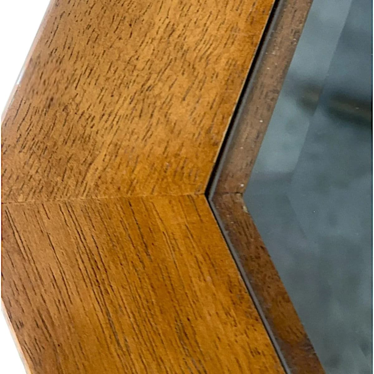 1980s Mid-Century Modernist Octagonal Glass & Wood Game / Dining Table With Brass Base - Thumbnail 5