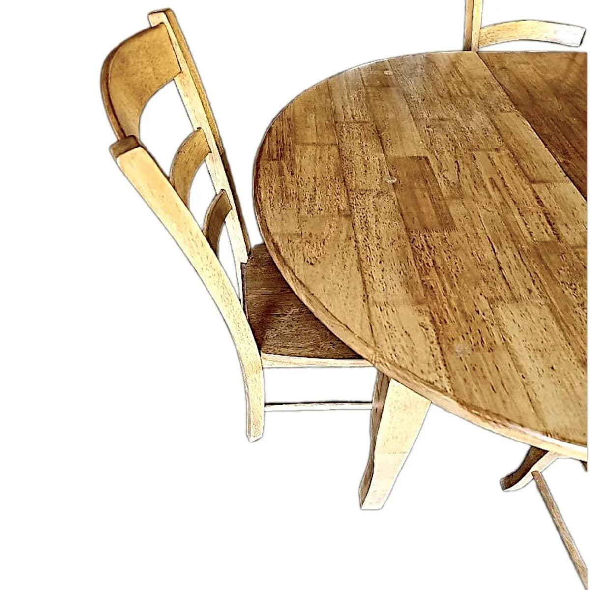 Vintage Amish Style Expandable Rustic Farmhouse Kitchen Table and 4 Ladderback Chairs - Thumbnail 8