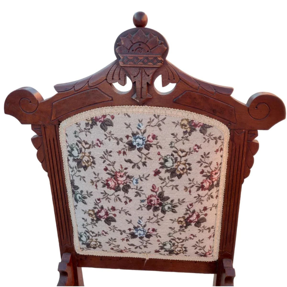 19th Century Antique Victorian Eastlake Style Upholstered Mahogany Side Chair - Thumbnail 6