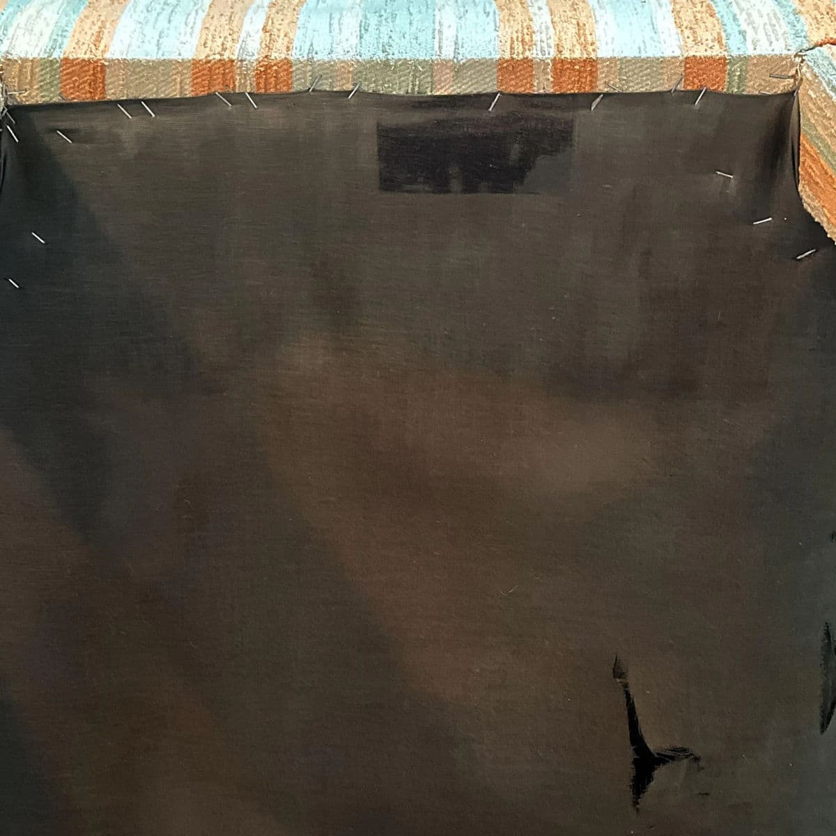 1960s Citrus Striped Brocade Upholstered Parsons Chairs in the Manner of Baughman- Set of 4 - Thumbnail 10