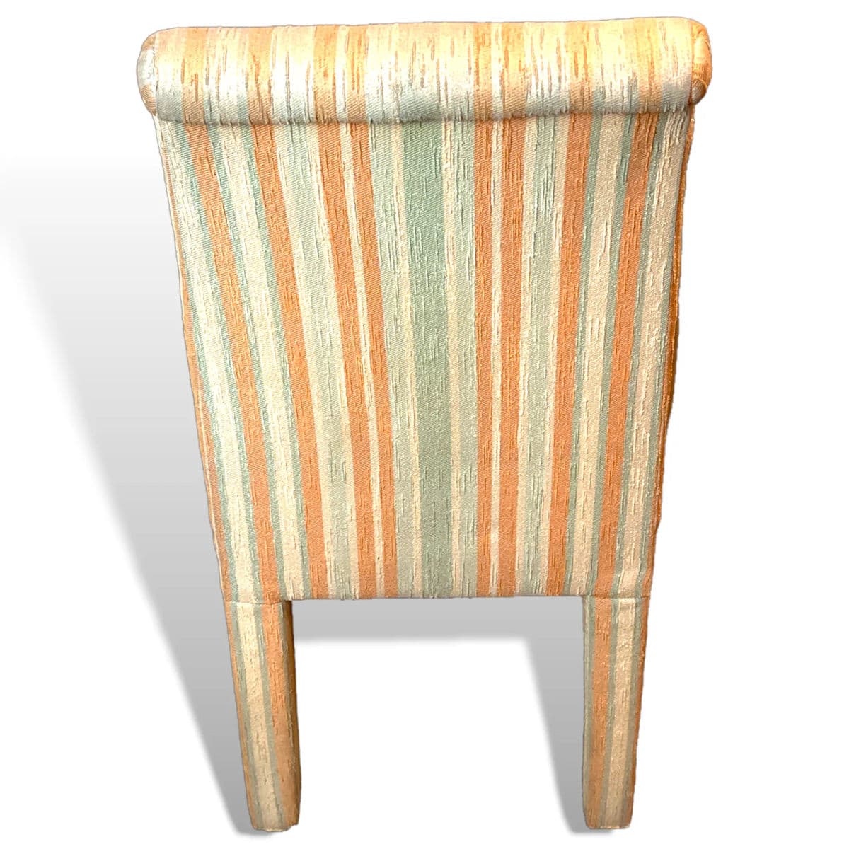 1960s Citrus Striped Brocade Upholstered Parsons Chairs in the Manner of Baughman- Set of 4 - Thumbnail 3