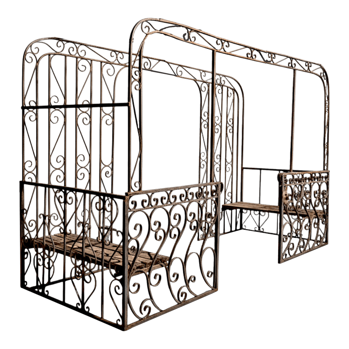 Mid-Century Mediterranean Custom Wrought Iron Garden Pergola 1965 - Thumbnail 2