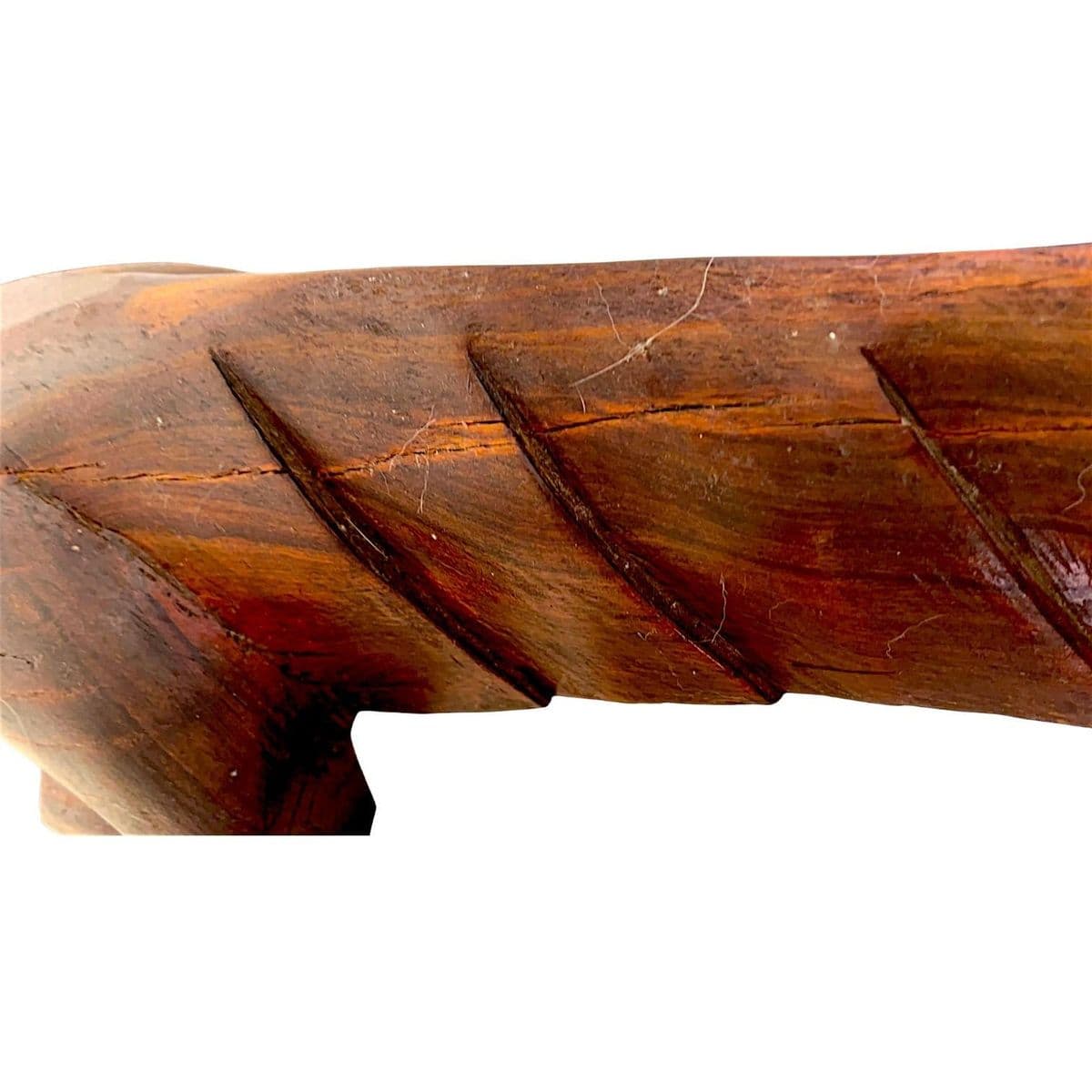 Extraordinary3.5 Foot Hand Sculpted Tribal Style Wooden Alligator Statue - Thumbnail 14