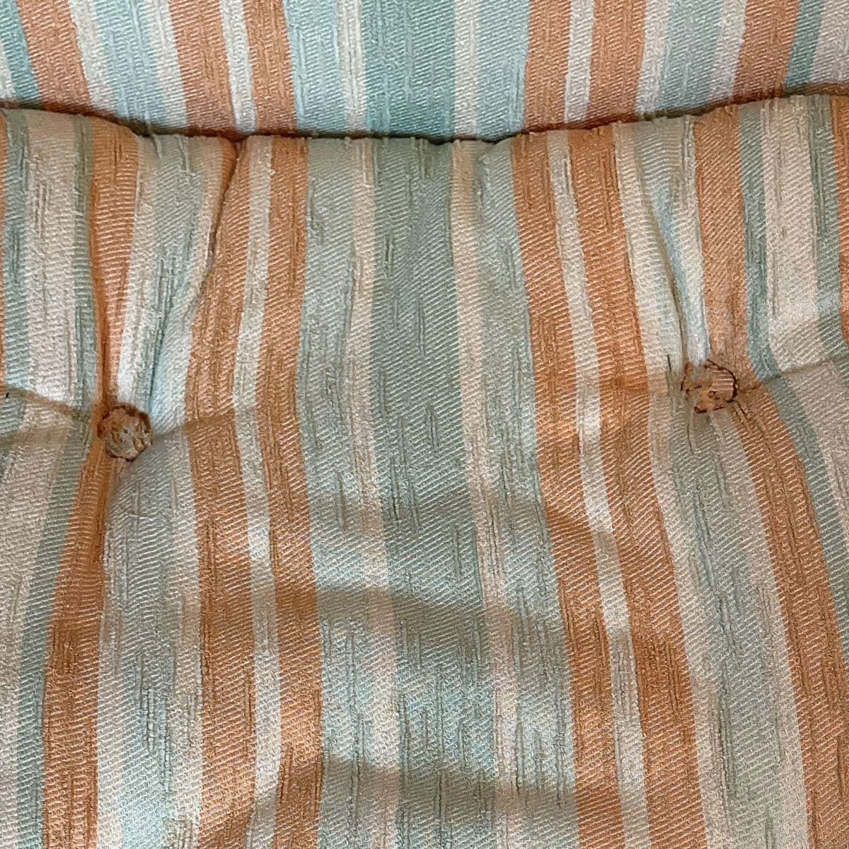 1960s Citrus Striped Brocade Upholstered Parsons Chairs in the Manner of Baughman- Set of 4 - Thumbnail 8