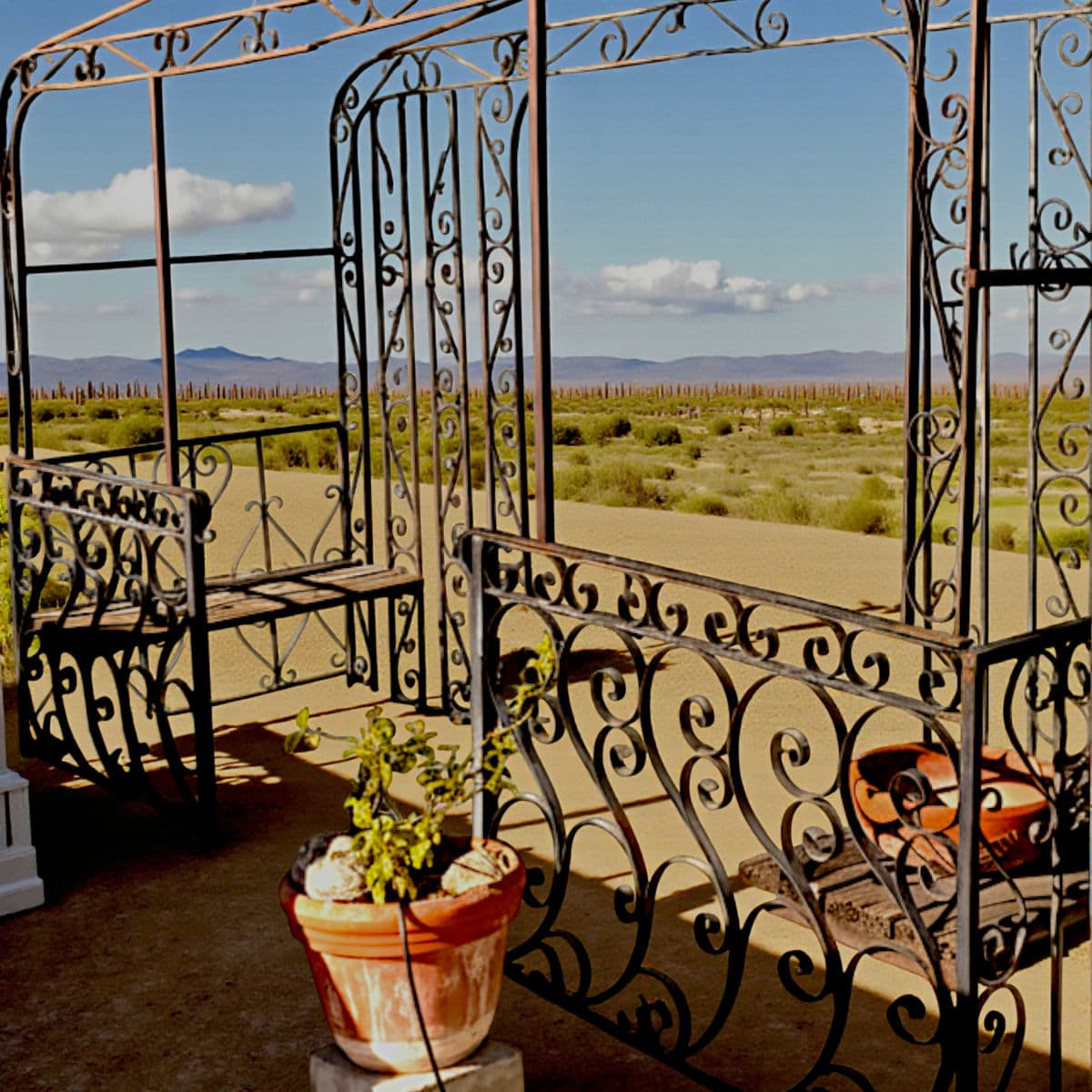 Mid-Century Mediterranean Custom Wrought Iron Garden Pergola 1965 - Thumbnail 12