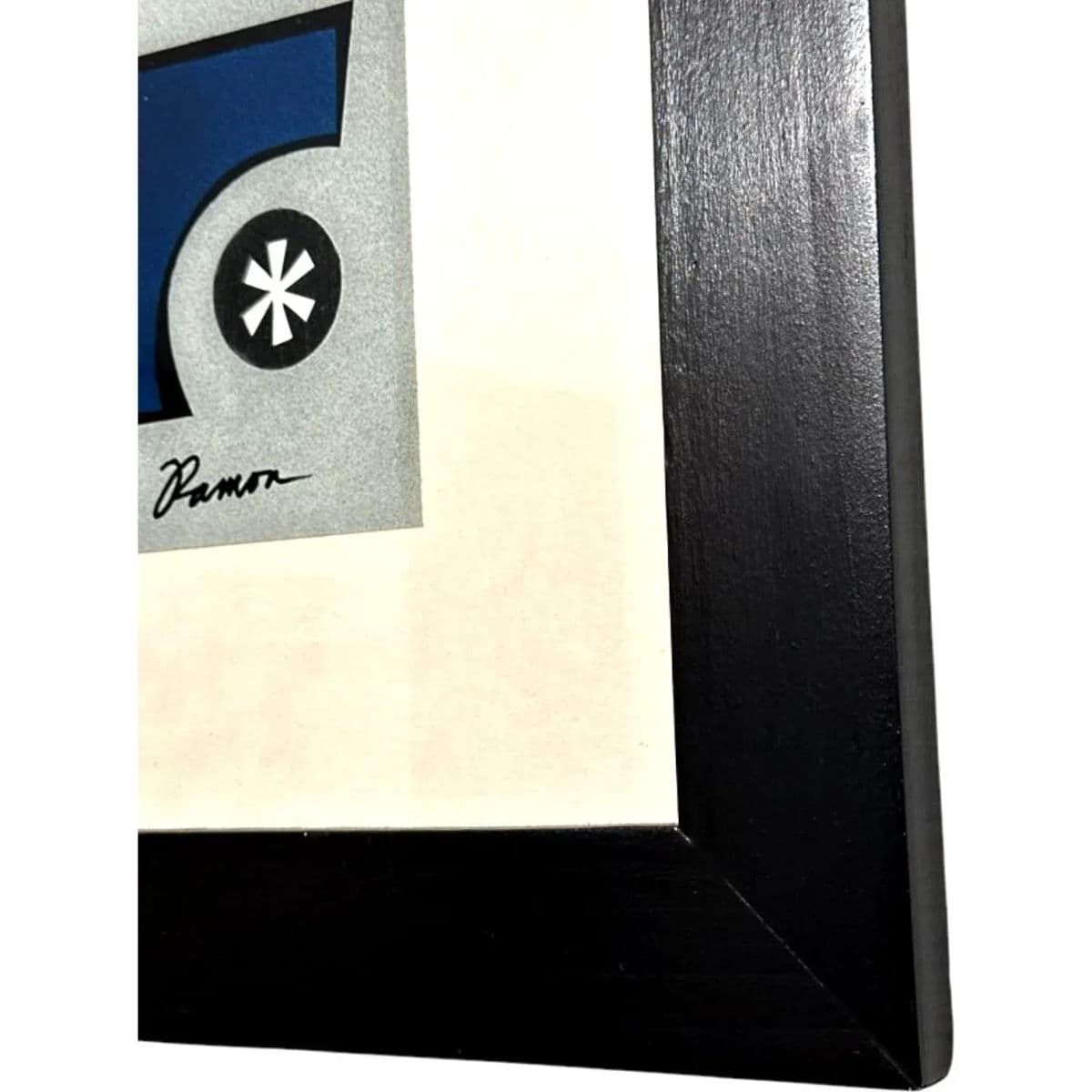 Modernist Abstract Print With Verre Églomisé by Ramon – Framed Geometric Composition - Thumbnail 7