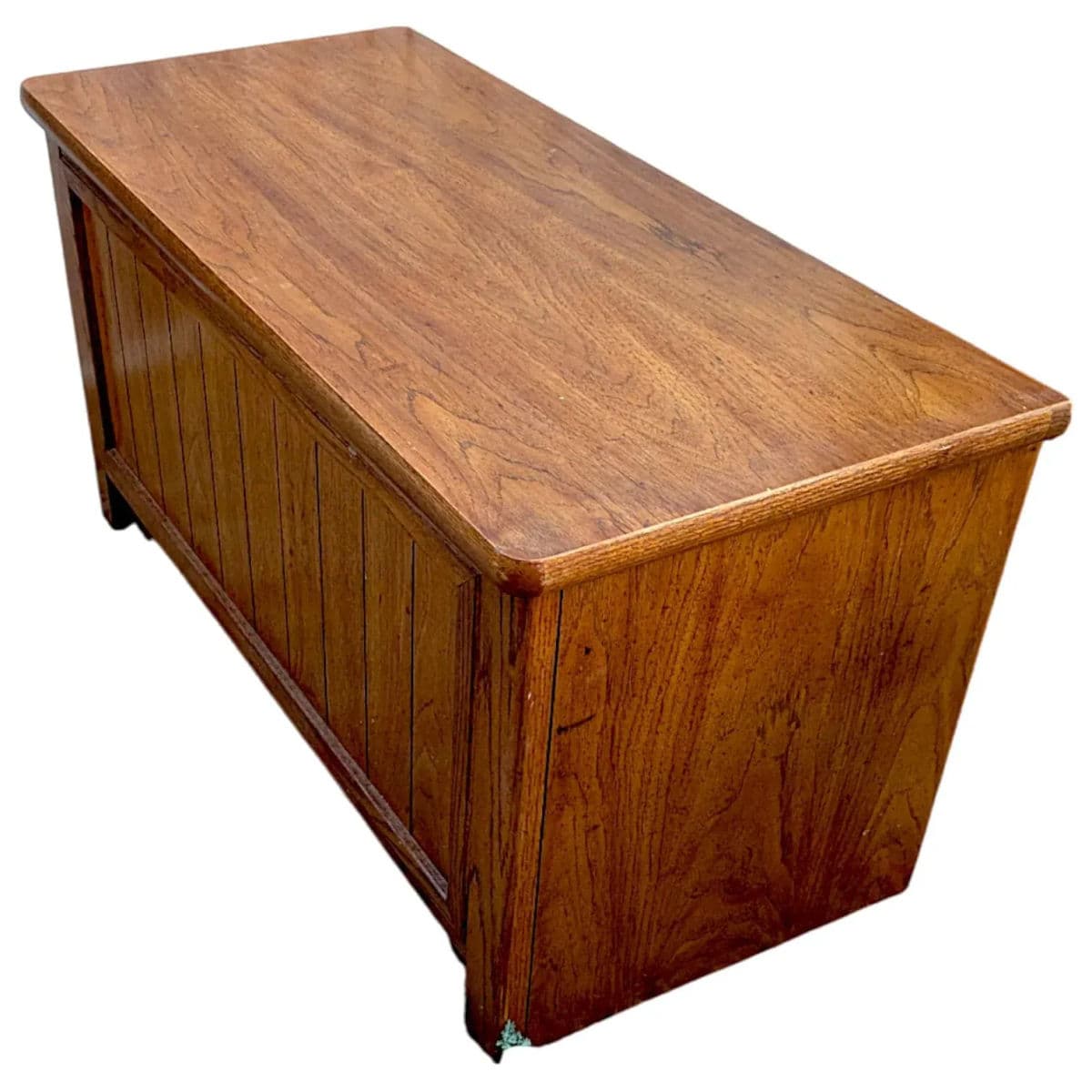 1990s Amish Style Paneled Cedar Lined Wooden Blanket Chest - Thumbnail 8