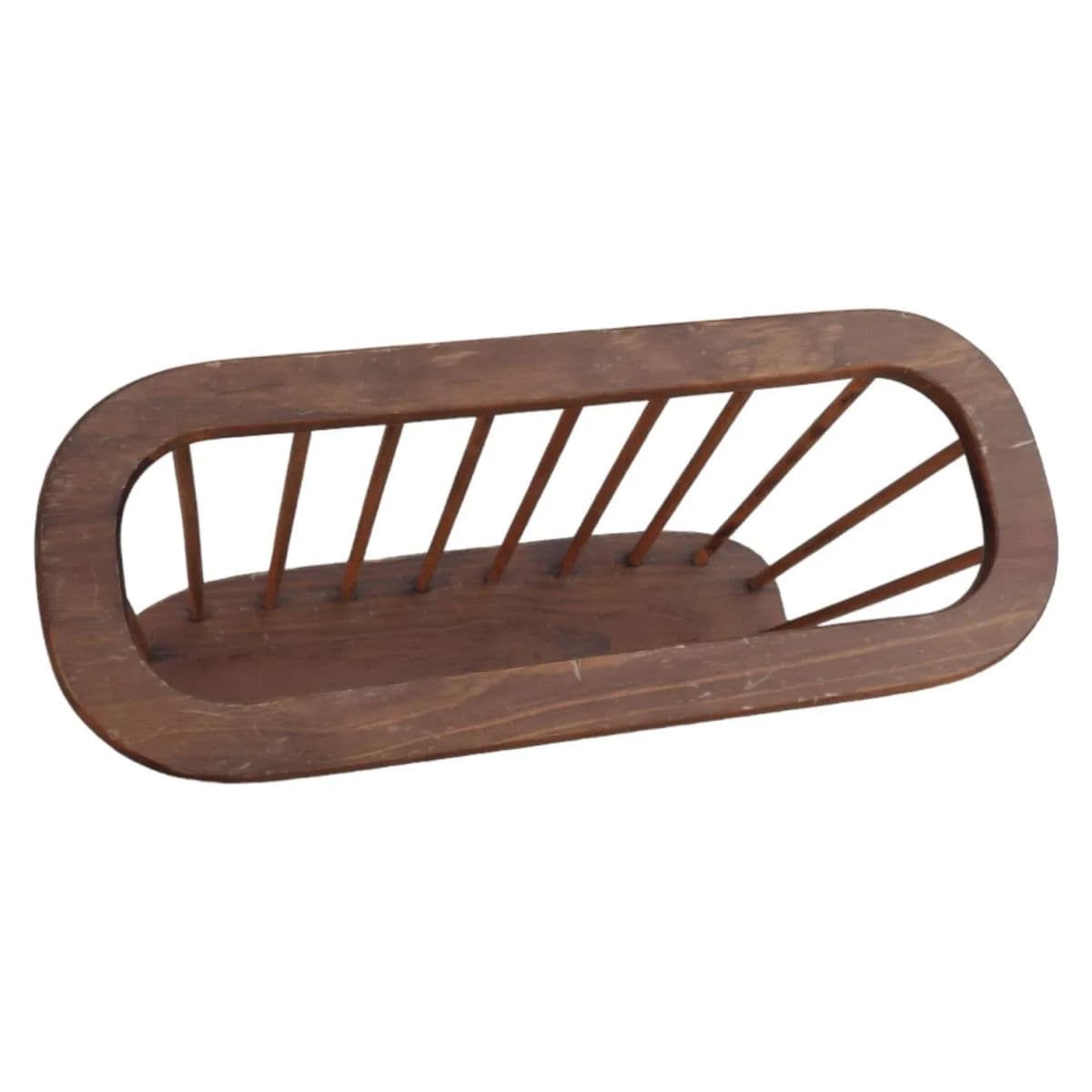 1970s MCM Dark Brown Teak Wood Urmanoff Spindle Style Magazine Rack - Thumbnail 6