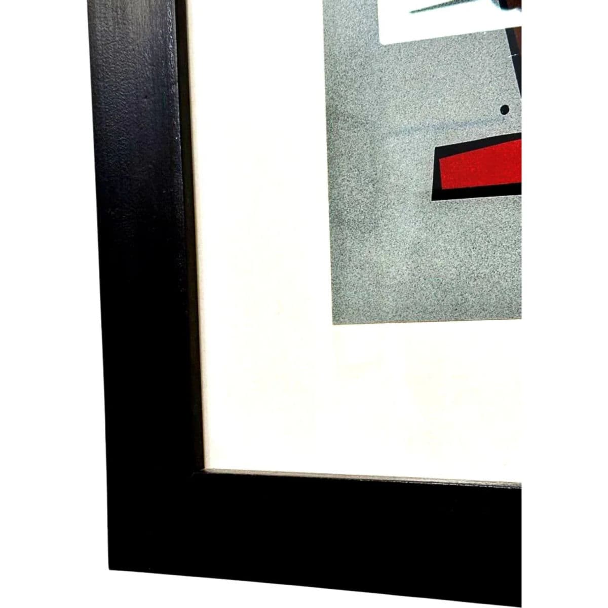 Modernist Abstract Print With Verre Églomisé by Ramon – Framed Geometric Composition - Thumbnail 8