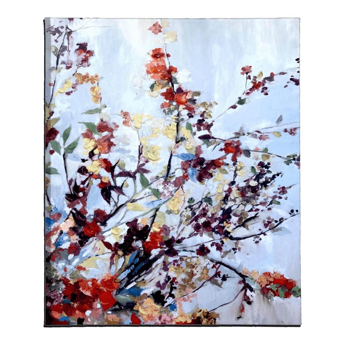 2002 Floral Abstract Giclee Art Print on Canvas - Thumbnail 2