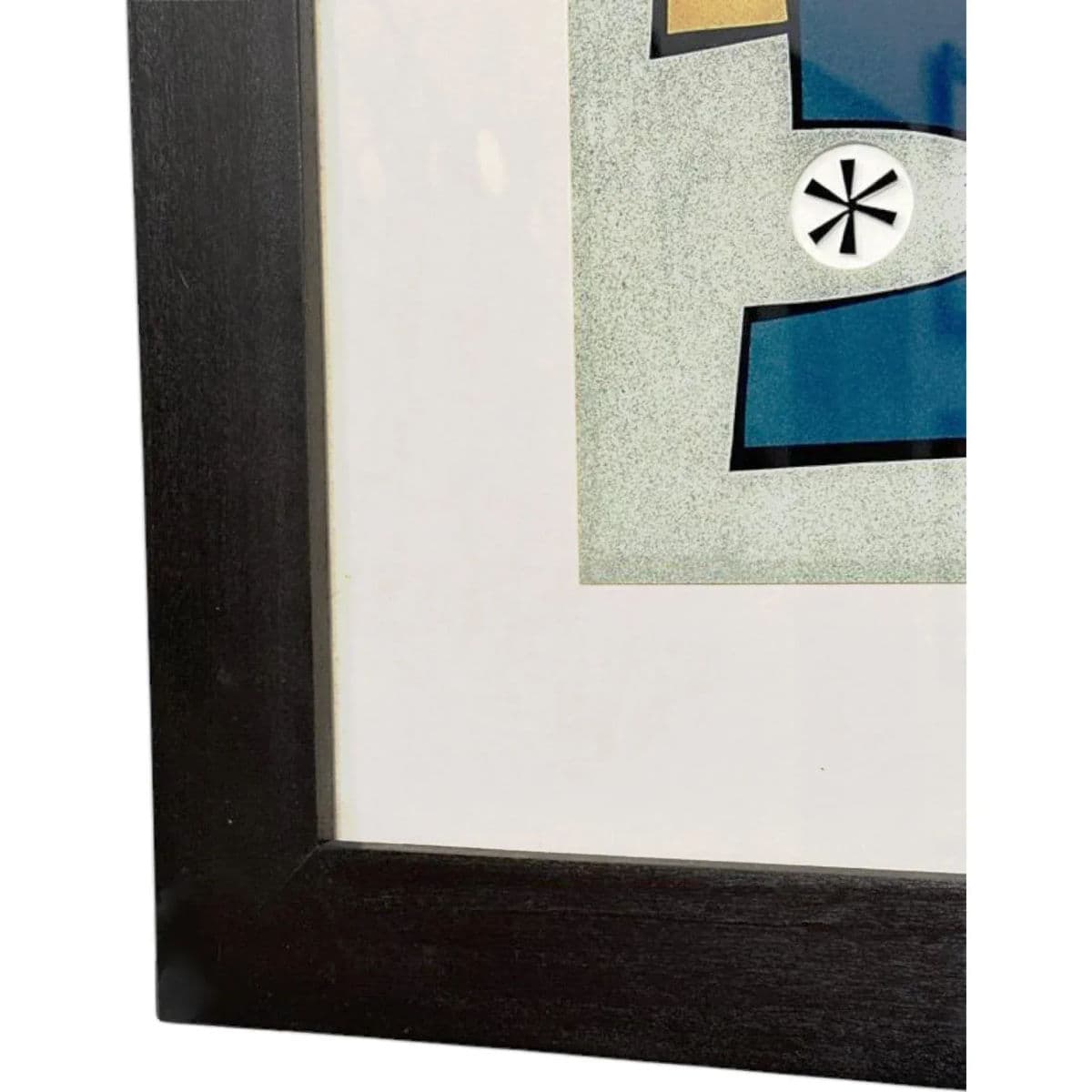Abstract Modernist Print With Verre Églomisé by Ramon – Framed Geometric Composition - Thumbnail 5