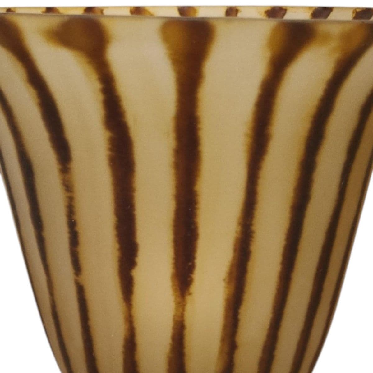 Spiral Cut Bronze Toned Torchiere Buffet Lamps With Tiger Striped Amber Glass Shades - A Pair - Thumbnail 11