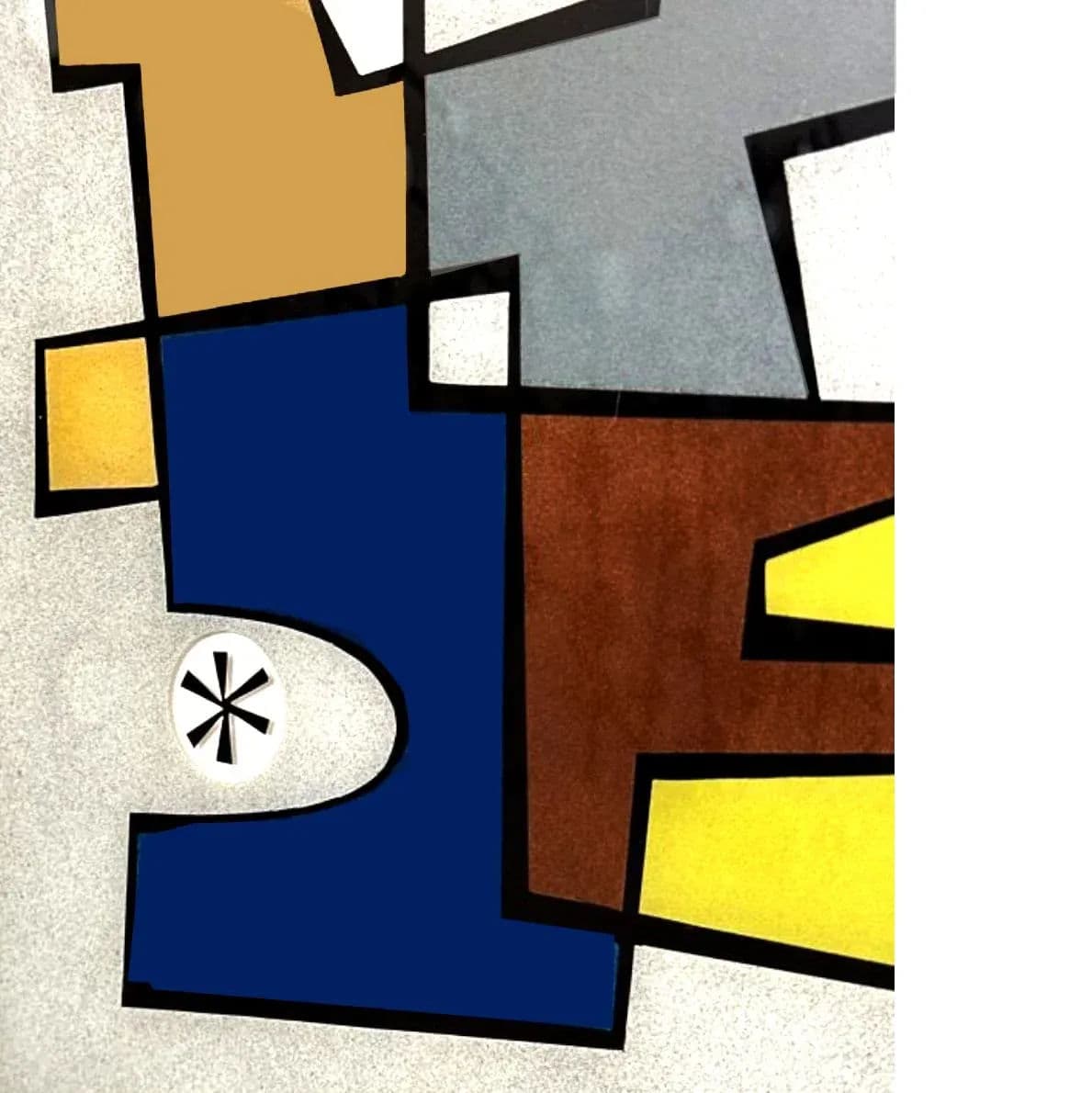 Abstract Modernist Print With Verre Églomisé by Ramon – Framed Geometric Composition - Thumbnail 8