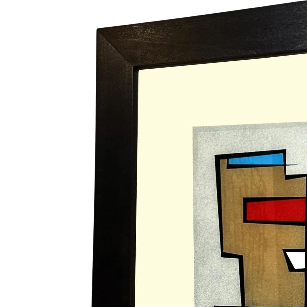 Abstract Modernist Print With Verre Églomisé by Ramon – Framed Geometric Composition - Thumbnail 4
