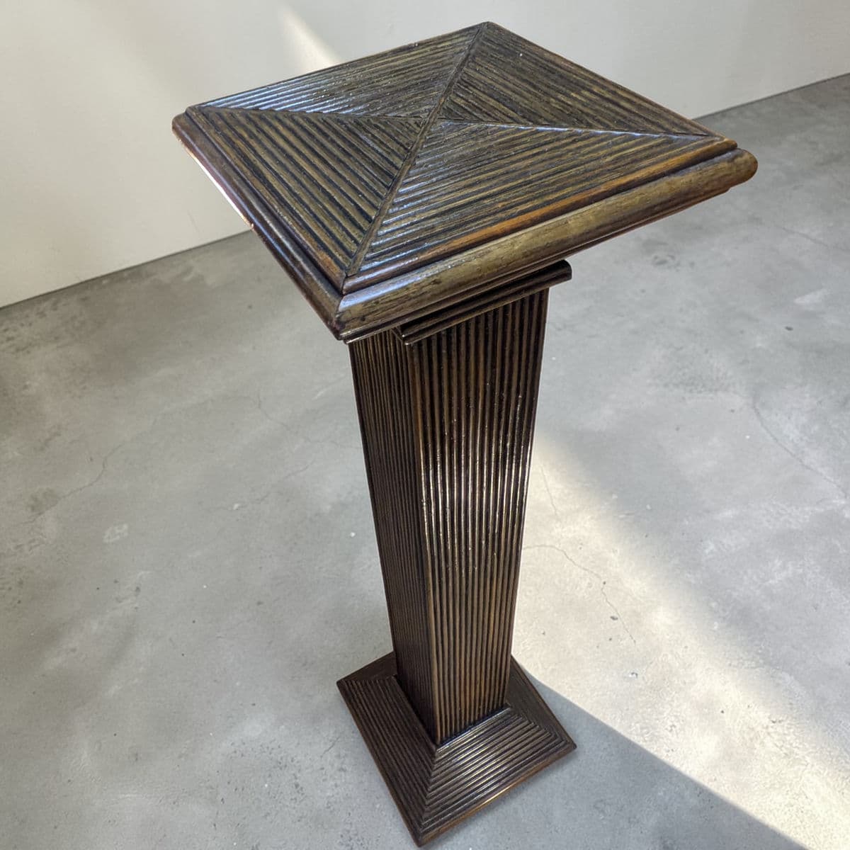 1960s Boho Chic Pencil Reed Pedestal Column Attributed to Gabriella Crespi - A Pair - Thumbnail 8