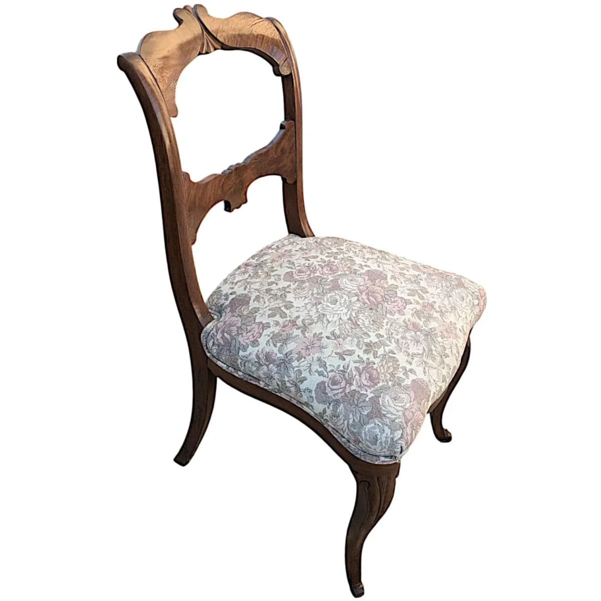 Antique Circa 1900 Victorian Hand Carved Balloon Back Side Chairs - A Pair - Thumbnail 3