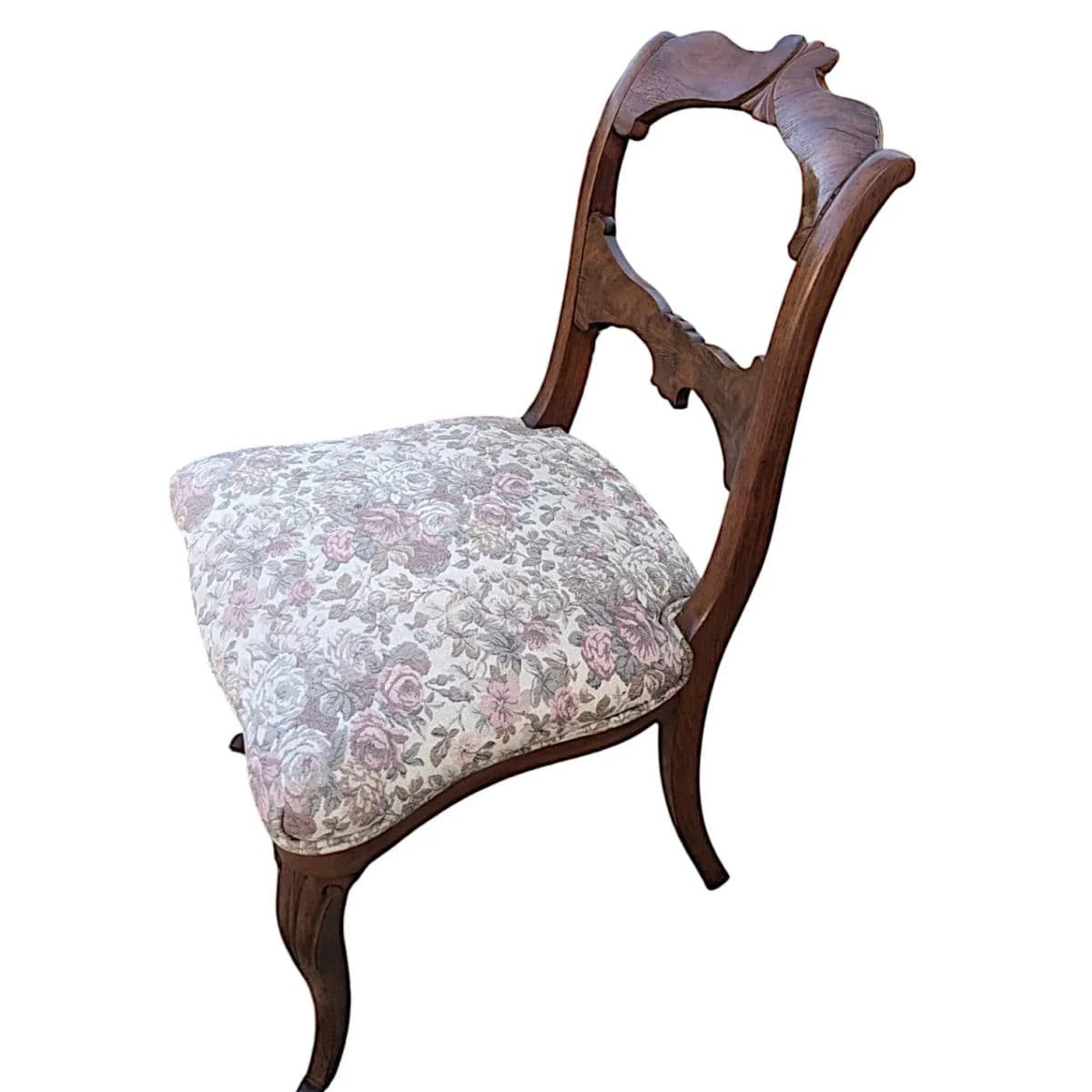 Antique Circa 1900 Victorian Hand Carved Balloon Back Side Chairs - A Pair - Thumbnail 5