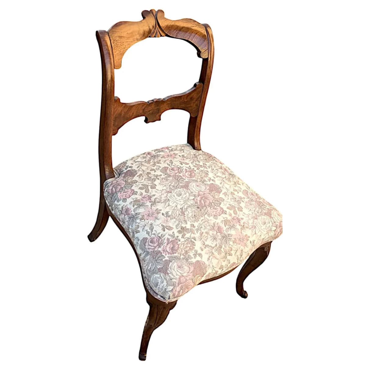 Antique Circa 1900 Victorian Hand Carved Balloon Back Side Chairs - A Pair - Thumbnail 4