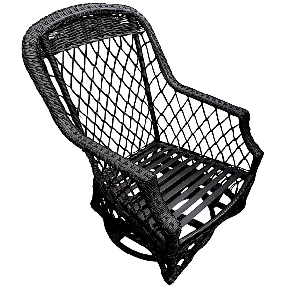 2005 Lane Weathermaster Swivel Glider High Back All-Weather Wicker Lounge Chair - Thumbnail 3