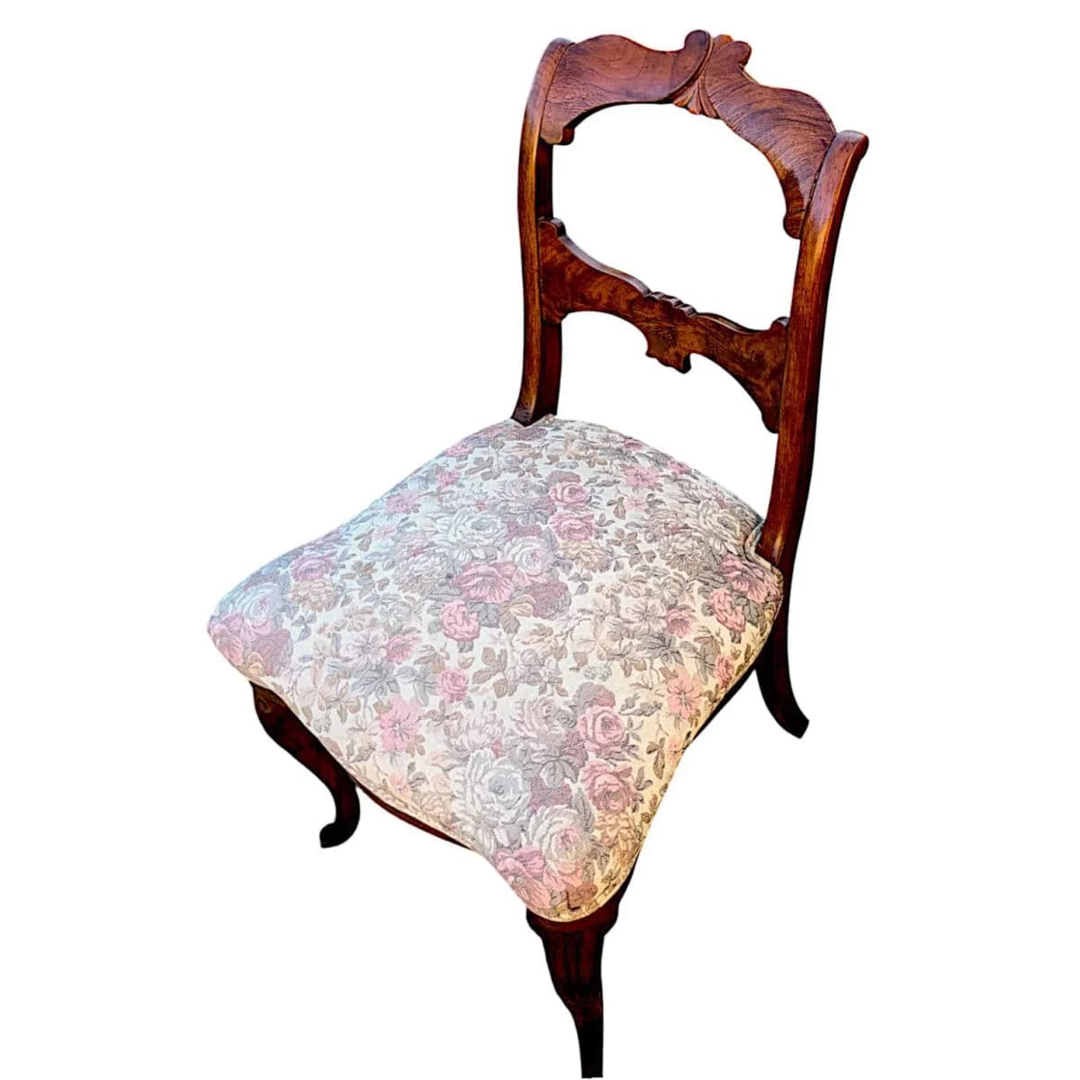 Antique Circa 1900 Victorian Hand Carved Balloon Back Side Chairs - A Pair - Thumbnail 6