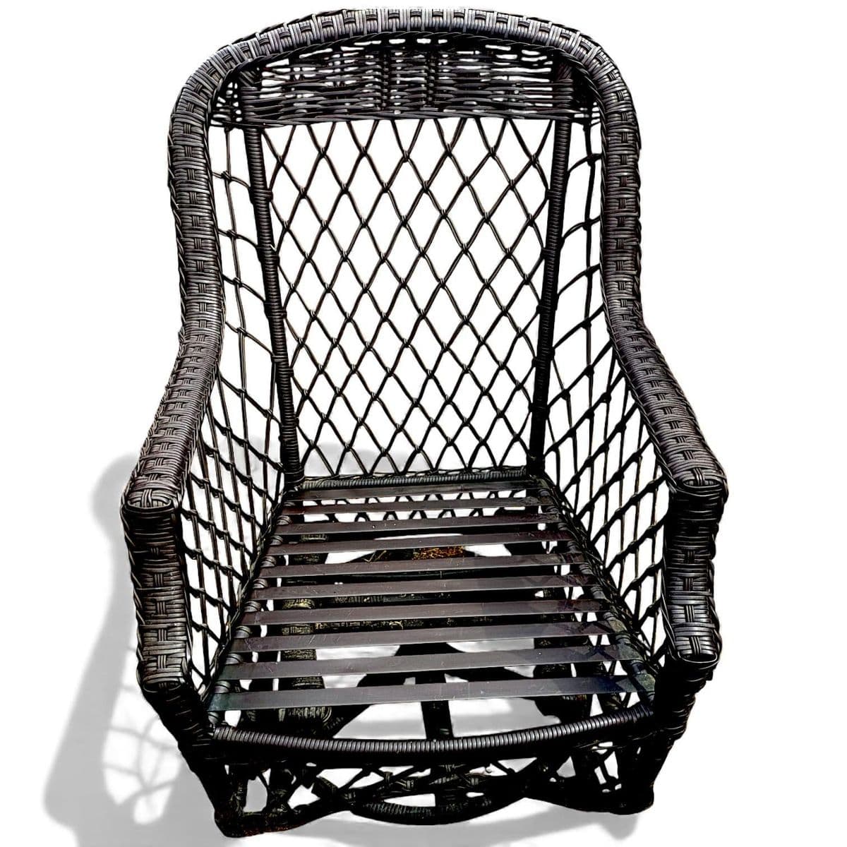 2005 Lane Weathermaster Swivel Glider High Back All-Weather Wicker Lounge Chair - Thumbnail 11