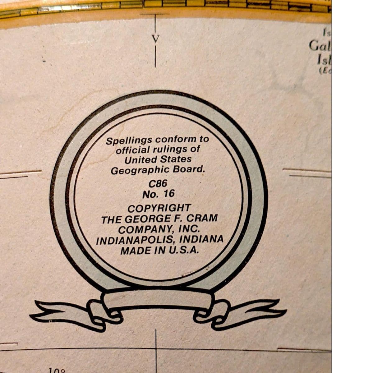 Collectible Cartographic Vintage 16" Cram's Imperial World Globe on Brass Toned Floor Stand - Thumbnail 11