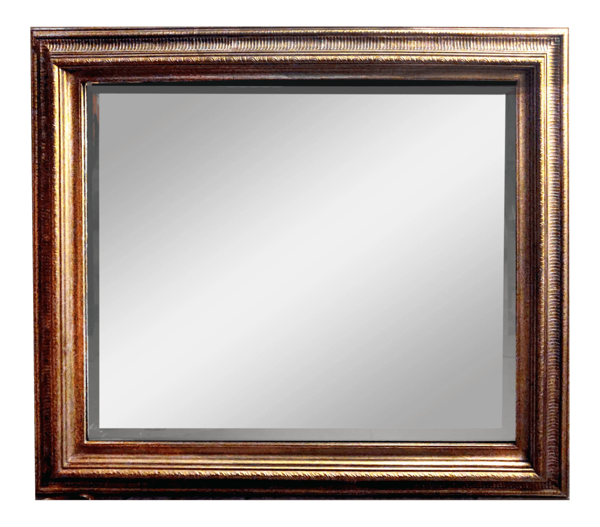 French Louis XVI Style Gold Painted Rectangular or Horizontal Beveled Mirror - Thumbnail 2