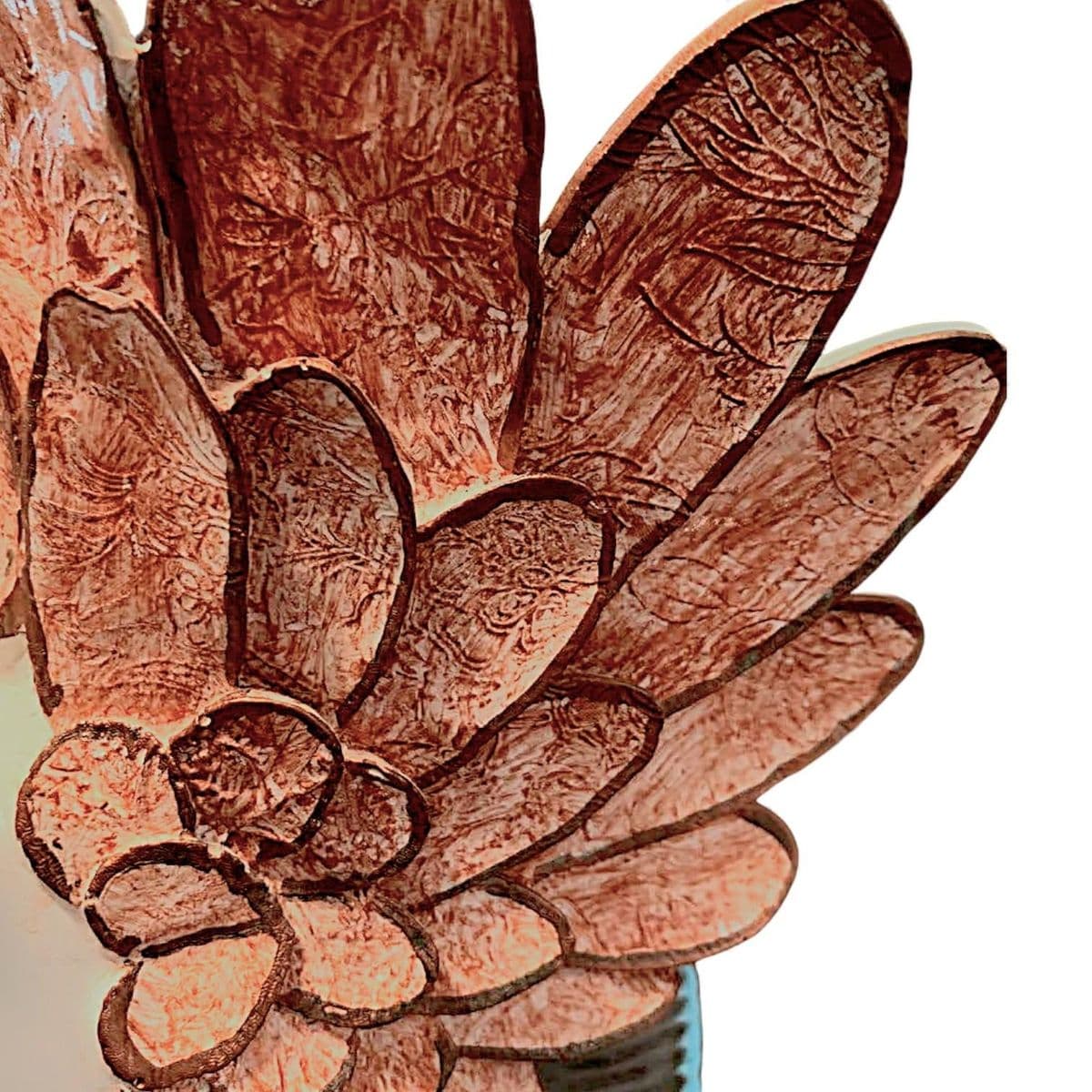 1980s Large Hand Painted Loving Swans Ceramic Statue Vase - Thumbnail 14