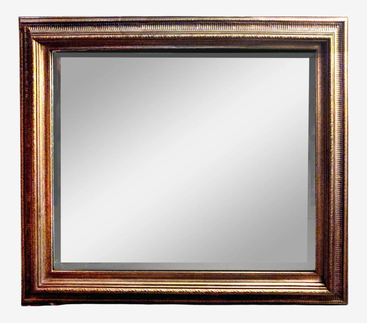 French Louis XVI Style Gold Painted Rectangular or Horizontal Beveled Mirror - Image 1