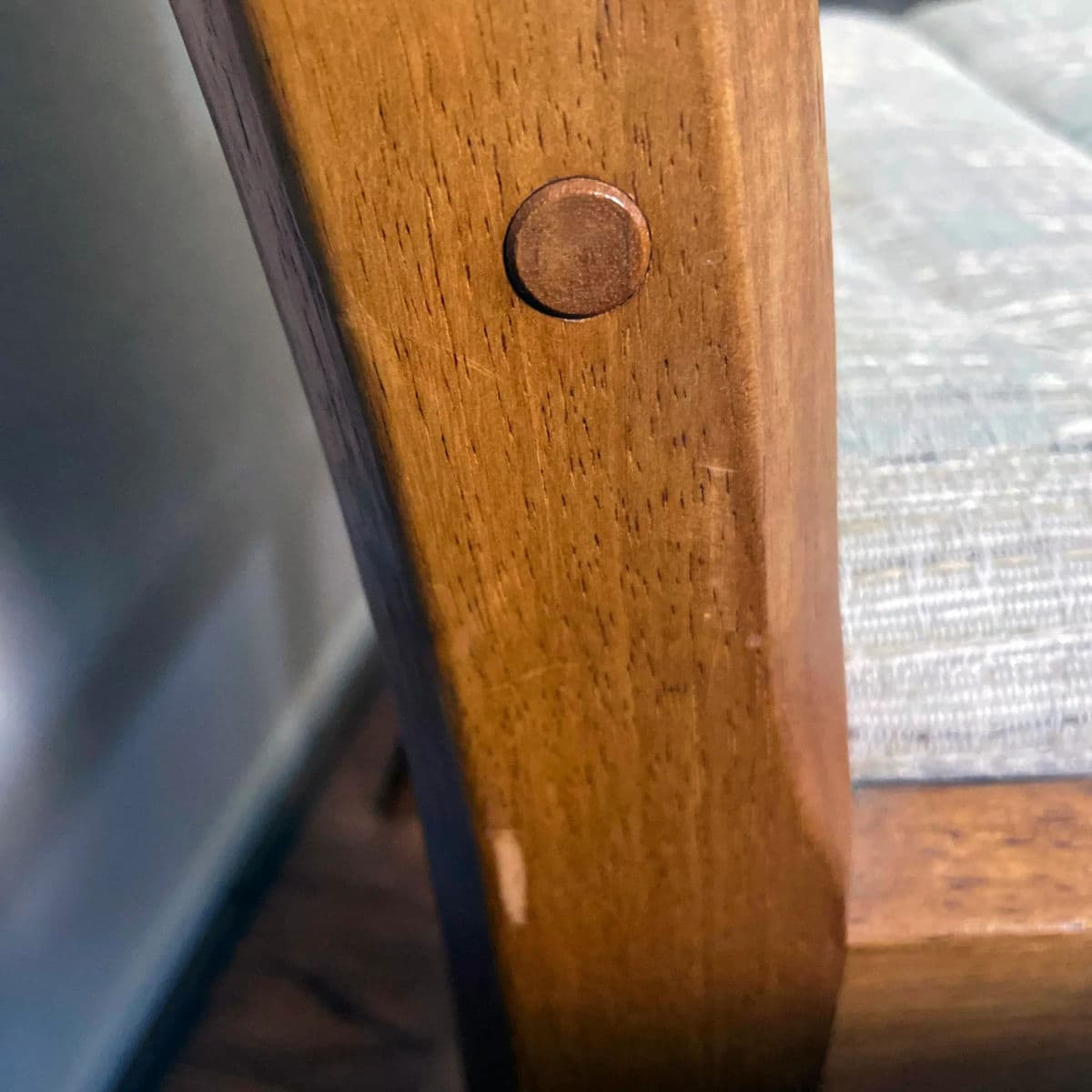 Mid-Century D-Scan Danish Modern Teak Framed Upholstered High Back Dining Chairs - Set 4 - Thumbnail 11