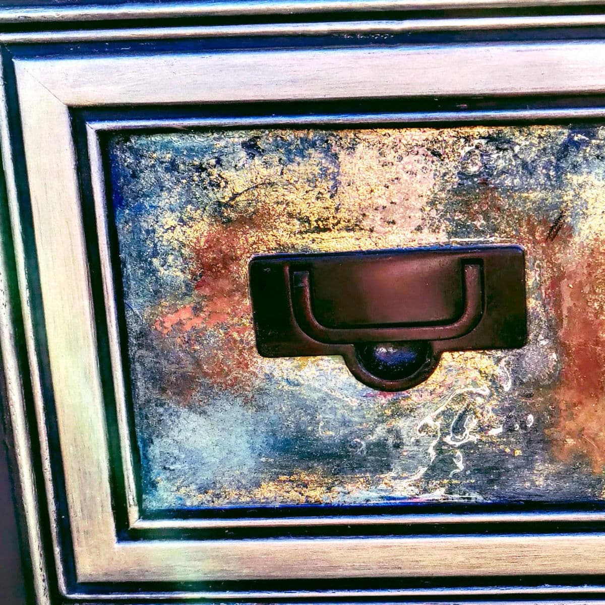 Patrick Briggs 'Tamara De Lempica" 2021 Acrylic Painted Campaign Style Wooden Nightstand - Thumbnail 10