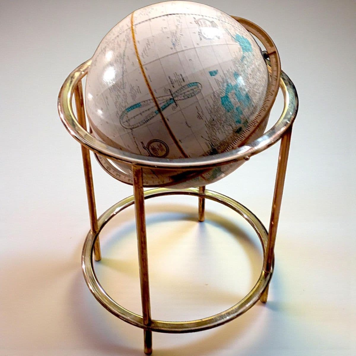 Collectible Cartographic Vintage 16" Cram's Imperial World Globe on Brass Toned Floor Stand - Thumbnail 12
