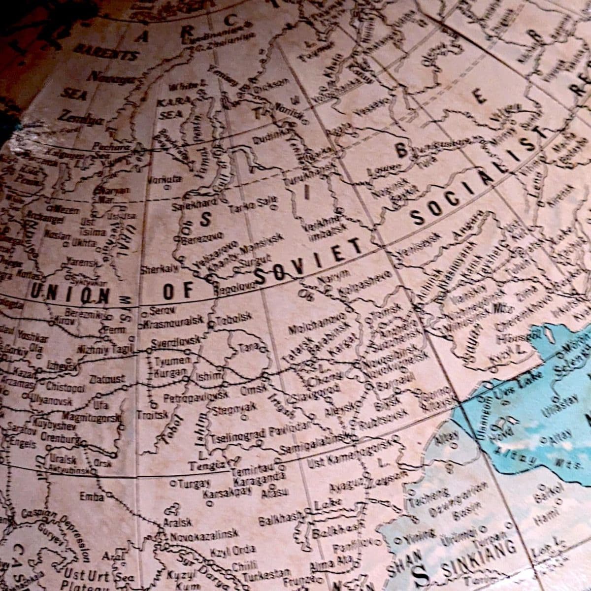 Collectible Cartographic Vintage 16" Cram's Imperial World Globe on Brass Toned Floor Stand - Thumbnail 8