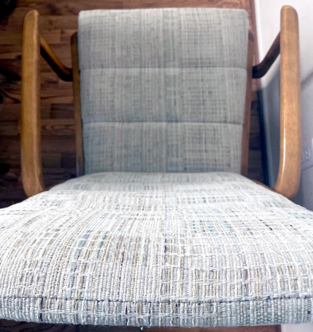 Mid-Century D-Scan Danish Modern Teak Framed Upholstered High Back Dining Chairs - Set 4 - Thumbnail 6