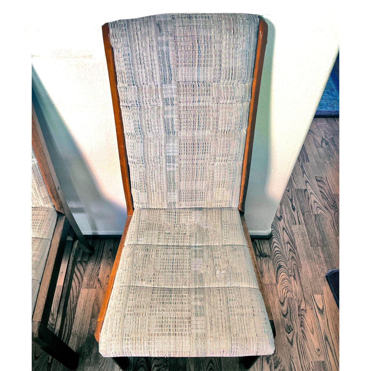 Mid-Century D-Scan Danish Modern Teak Framed Upholstered High Back Dining Chairs - Set 4 - Thumbnail 9